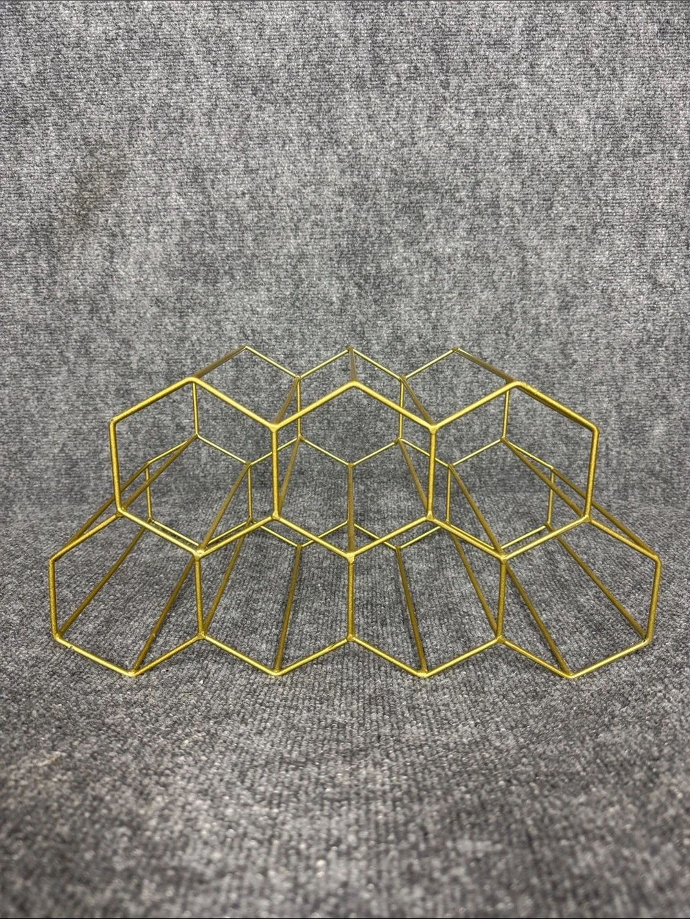 Hexagonal Honeycomb Gold Metal Wine Rack